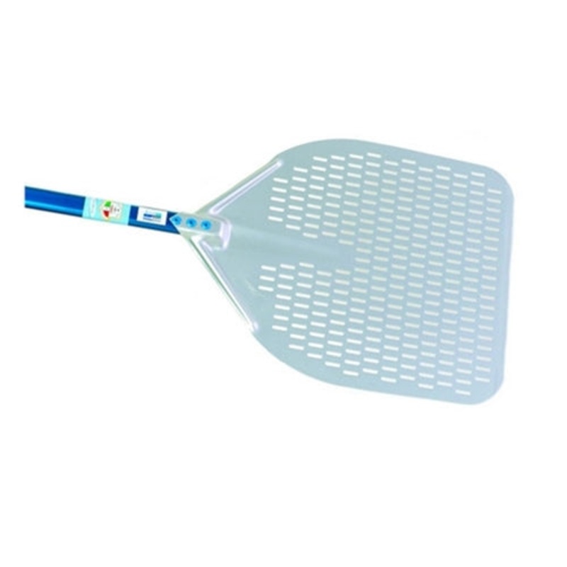 Gi.Metal Azzura Perforated Pizza Peel, 14 Blade, 23 Handle, Aluminum/