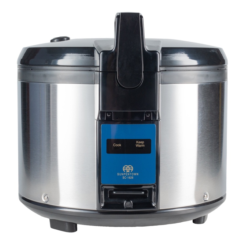 Sunpentown Commercial Rice Cooker, 26 Cups, Stainless Steel, 120V