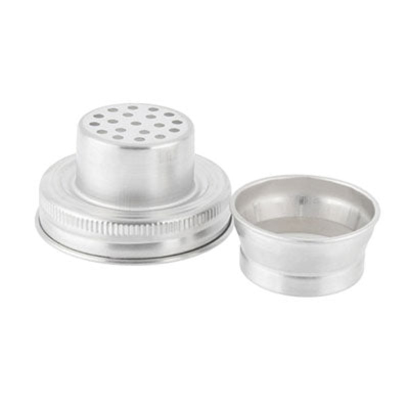 TableCraft Mason Jar 2 Piece Cocktail Shaker Top Set, Metal