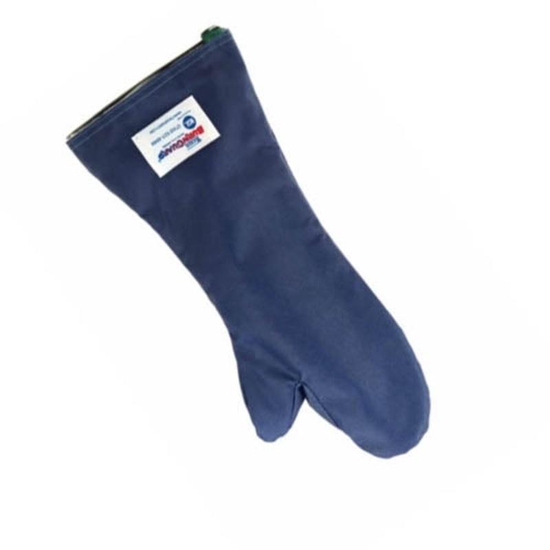 Tucker Safety QuicKlean Conventional-Style Oven Mitt, 15", Blue