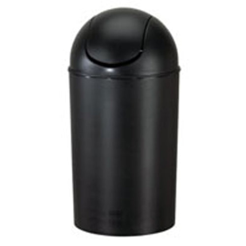 Umbra Swing Top Garbage Container, 10 Gal, Black