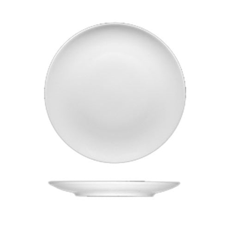 BauscherHepp Options Flat Round Coupe Plate, 10.2", White (12-pack)