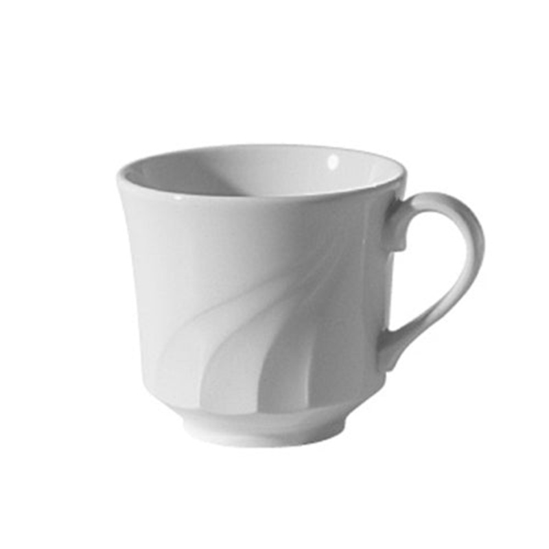 Continental China Everest Elegant Tea Cup, 7 oz, White (24-pack)