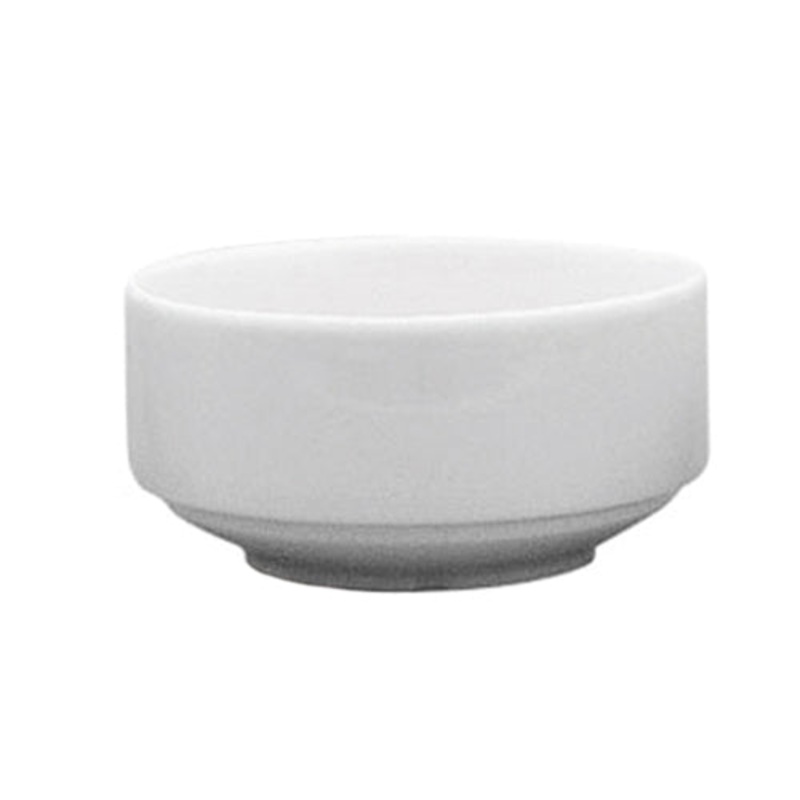 Continental China Plain White Stacking Soup Bowl, 10 oz, White (24-pack)