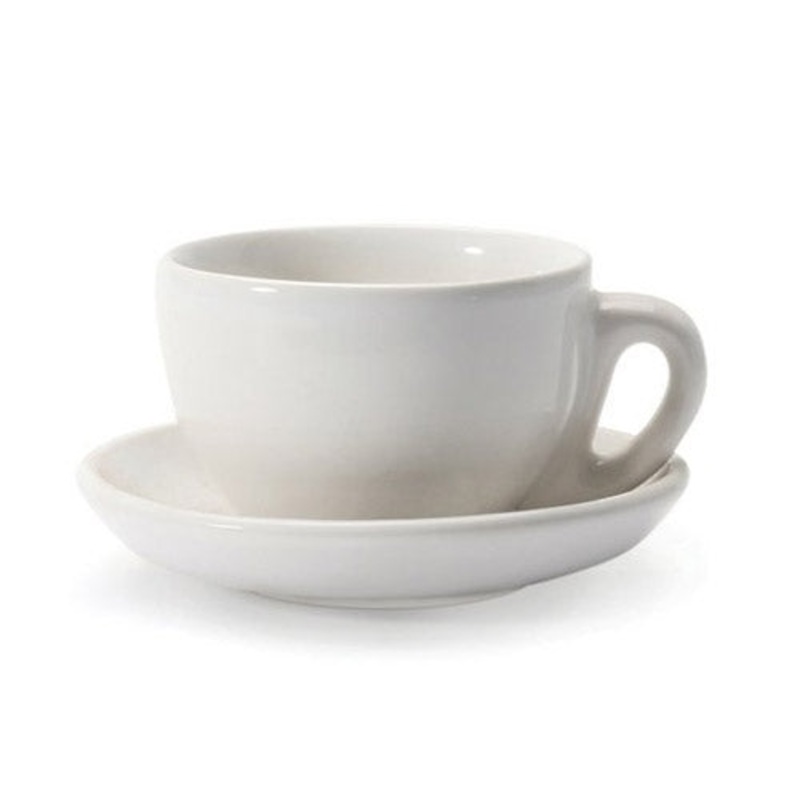 Danesco Cappuccino Cup & Saucer Set, 5 oz, White
