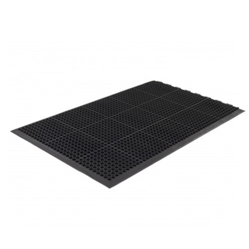 Edgewood Competitor Series Light Anti Fatigue Anti Slip Mat, 3" x 5", Black Rubber