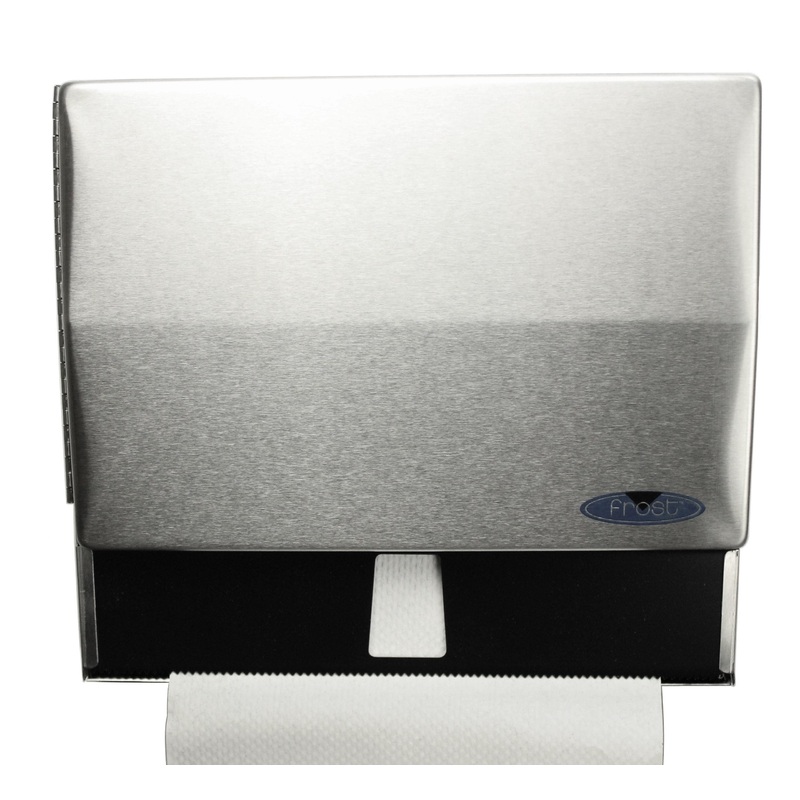 Frost Universal Paper Towel Dispenser for Single Fold or Rolls, Brushed Stainless Steel