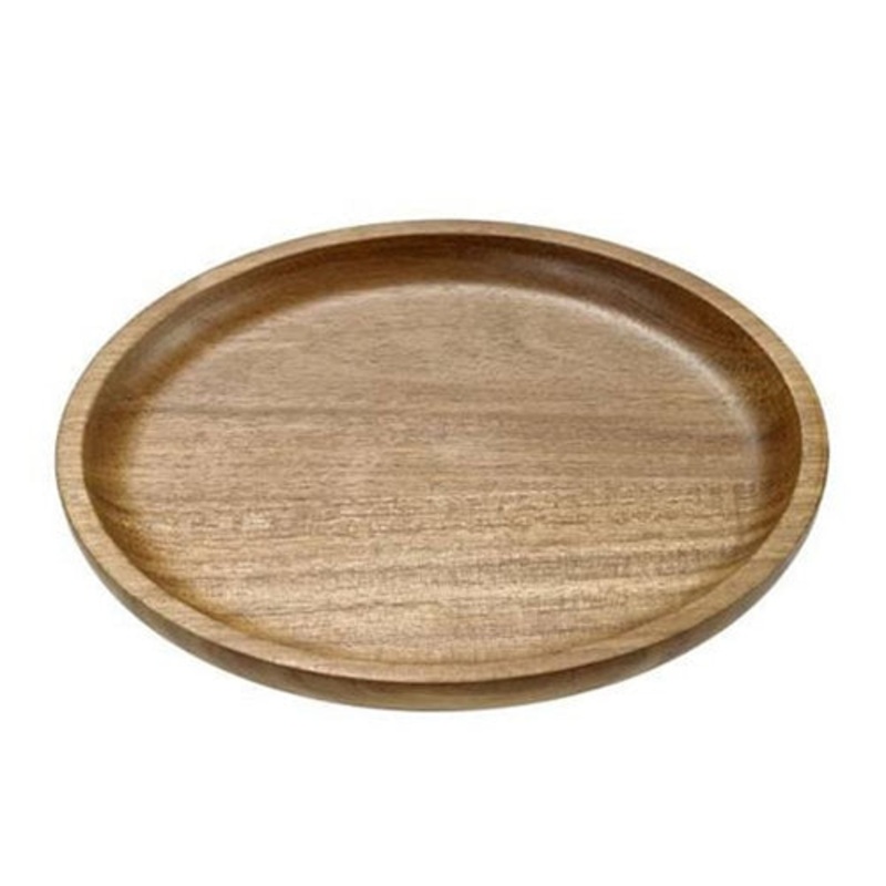 Leone Round Piatto Dish, 7.87" Diameter, Acacia
