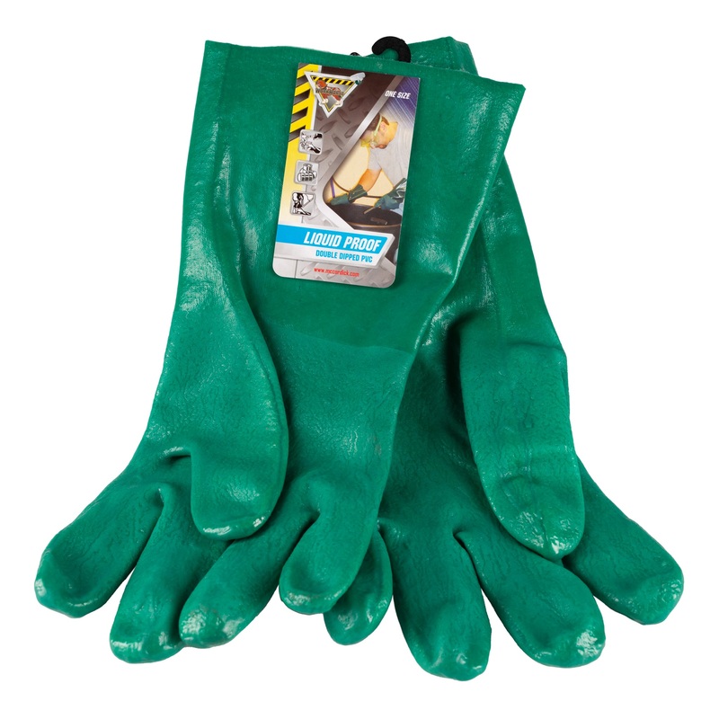 Regional Safety PVC Glove with Double Coated Palm, 14", Green (1 pair)