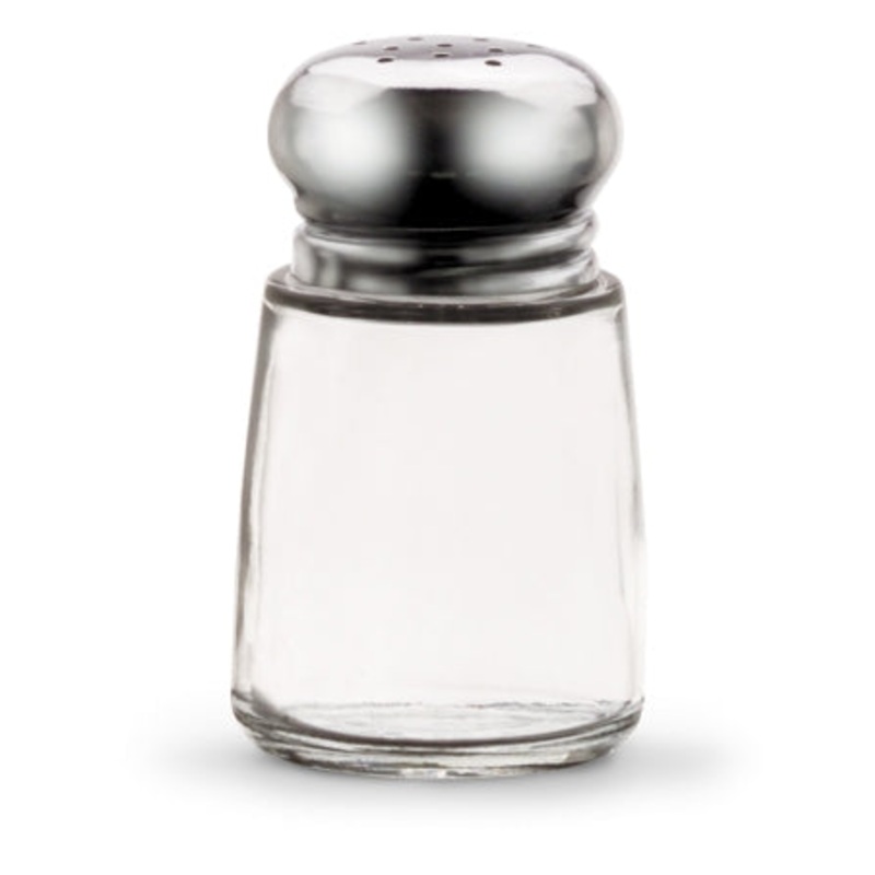 Vollrath Traex Dripcut Traditional Salt & Pepper Shaker, 2 oz, Glass/Stainless Steel (12-pack)
