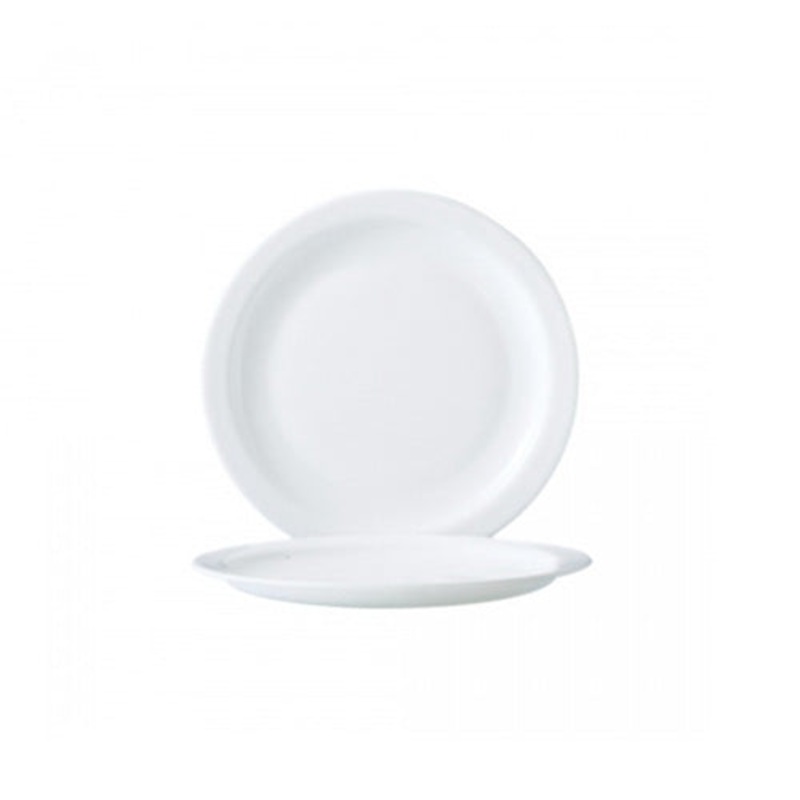 Arcoroc Restaurant White Narrow Rim Lunch Plate, 9.25" (24-pack)