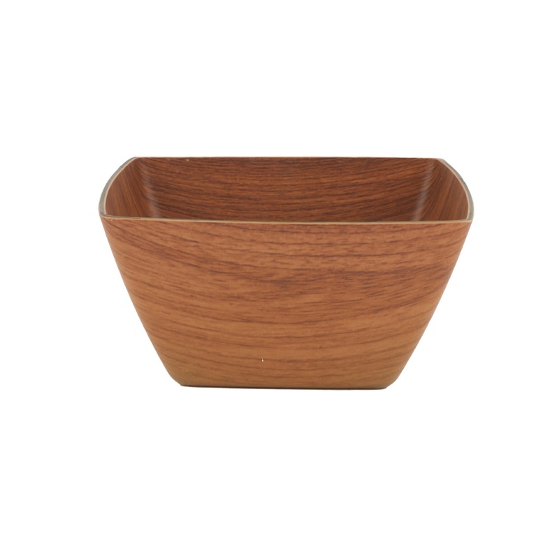 G.E.T. Arbor Faux Wood Square Bowl, 1 qt, Polystyrene (24-pack)