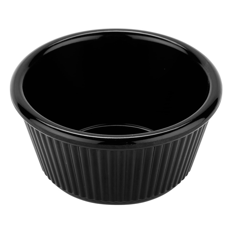 G.E.T. Fluted Ramekin, 4 oz, Black Melamine (48-pack)