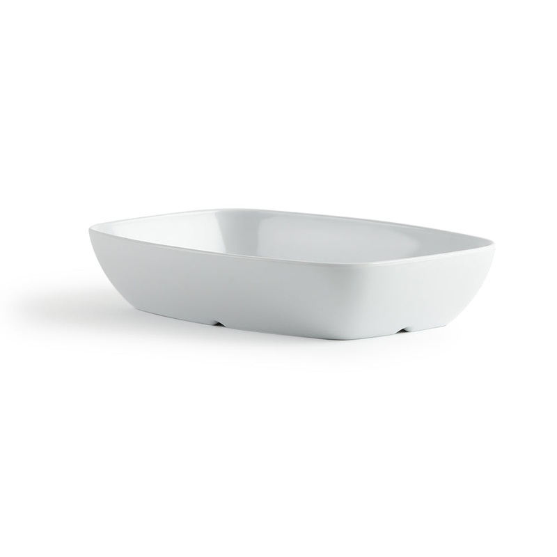 Mistral MIRALYN Rectangular Serving Dish, 10.75" x 7.5" x 2", White Melamine (6-pack)