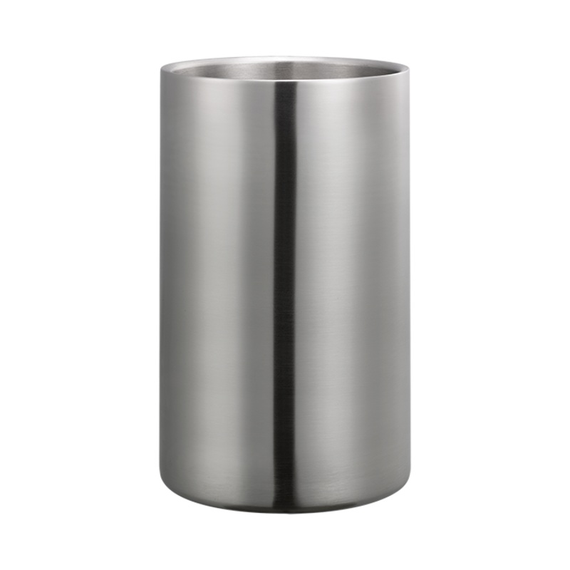 Service Ideas Double Wall Wine Chiller, Brushed Stainless Steel