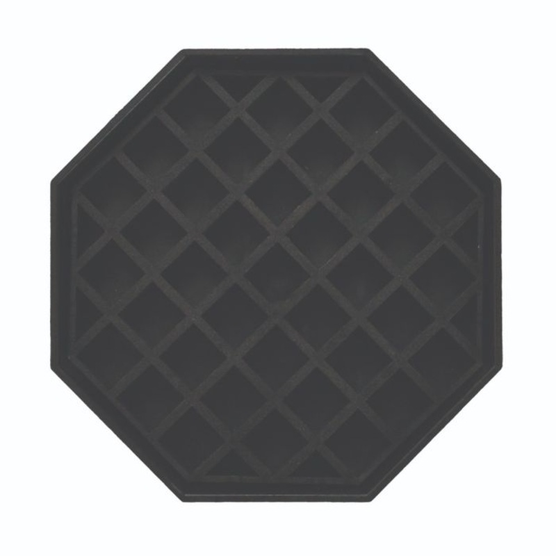 Service Ideas Octagon Drip Tray, 4.25", Black Plastic