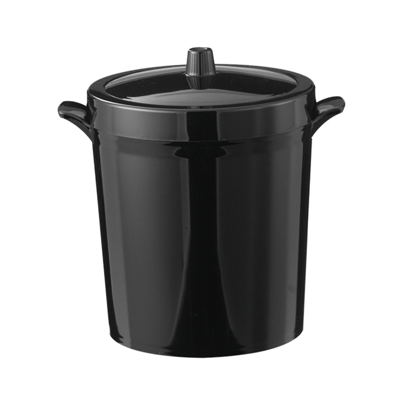 Service Ideas Original Double Wall Ice Bucket with Lid, 3 L, Black Plastic
