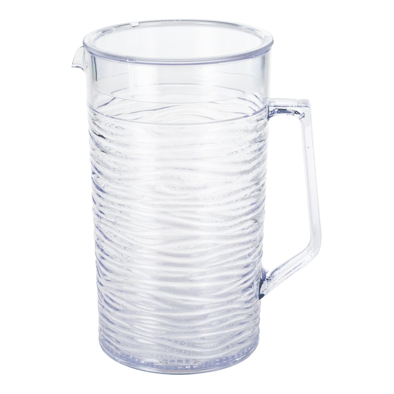 Service Ideas Sculptured Ice Water Pitcher with Lid, 2 L, Plastic