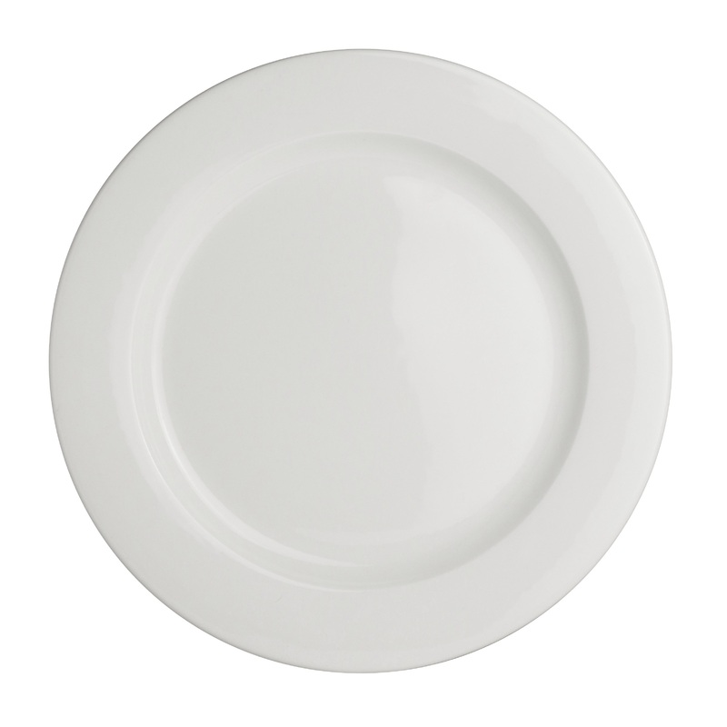 Steelite Monaco Vogue Flat Rim Plate, 10", White (24-pack)