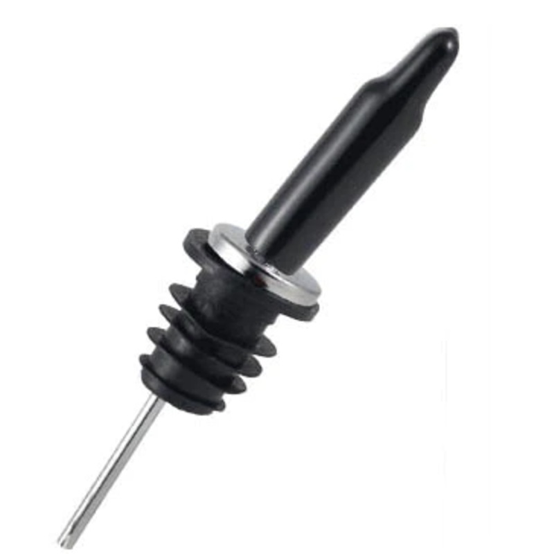 BarProducts Narrow Liquor Pourer Covers, Black Silicone (12-pack)