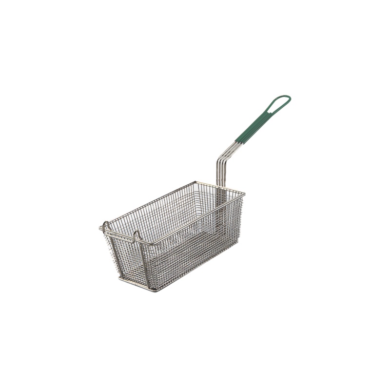 Browne Fry Basket, 13" x 5.5" x 5.5", Green Handle