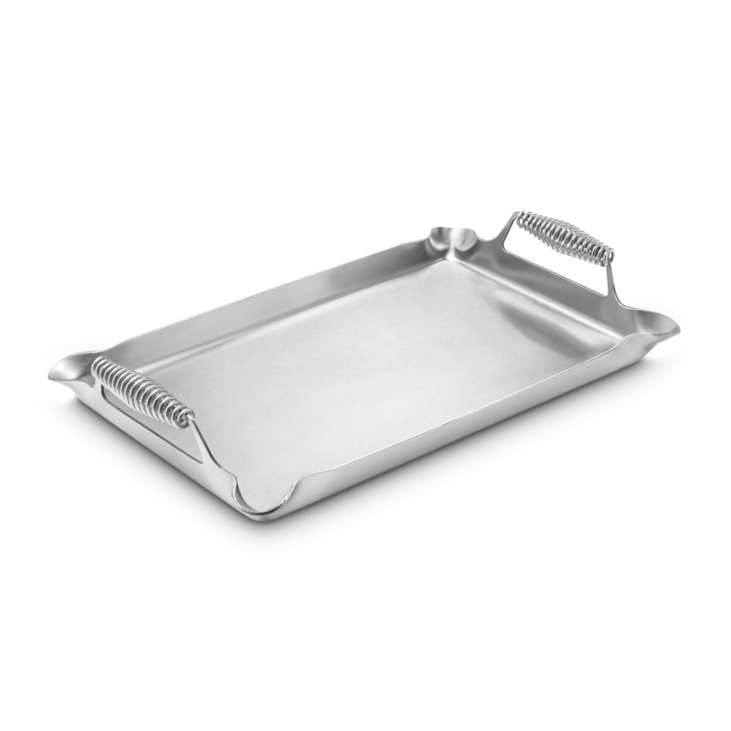 Crown Verity Griddle Plate with Heat Resistant Handles, 14" x 21.5", Stainless Steel