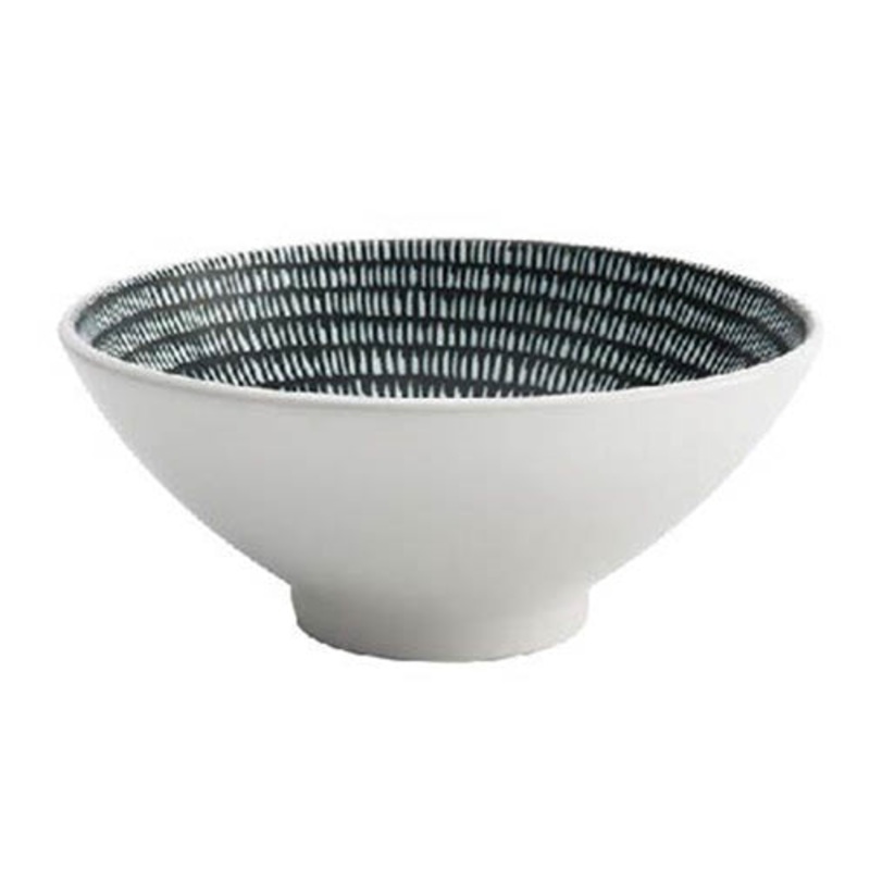Oneida Luzerne Urban Storm Pedestal Bowl, 66.25 oz, Black/White (12-pack)