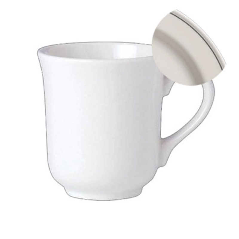 Steelite Simplicity Black Line Club Mug, 8.5 oz (36-pack), FINAL SALE