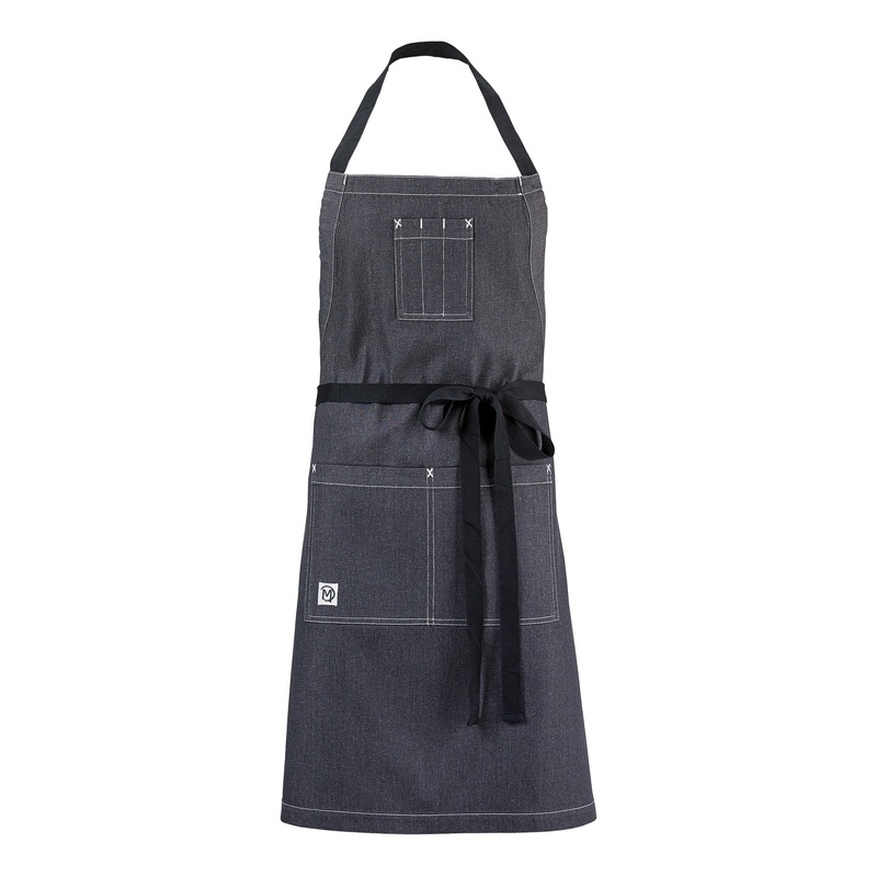 Mercer Metro Edge Scout Bib Apron, Charcoal Grey