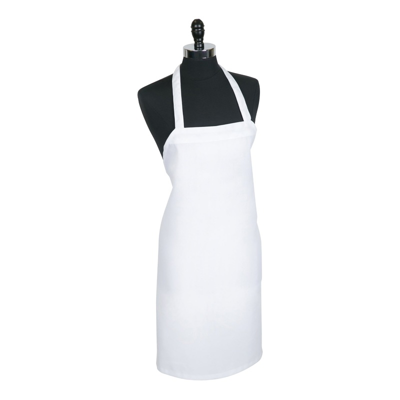 Mercer Millennia Economy Bib Apron, No Pocket, White