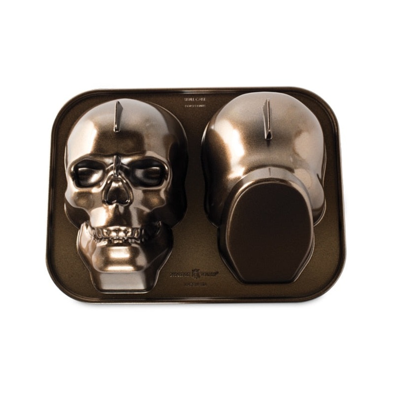 Nordic Ware Haunted Skull Cake Pan, 9 Cup, Cast Aluminum, Bronze Finish, FINAL SALE