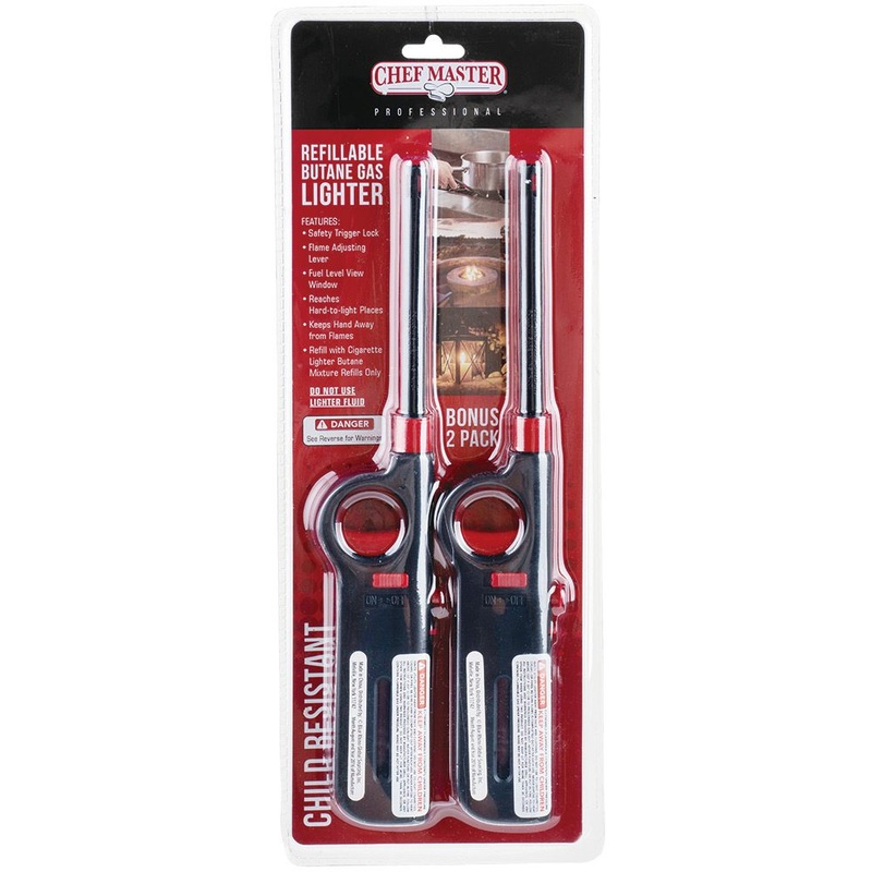 Chef Master 2 Pack Refillable Butane Lighter
