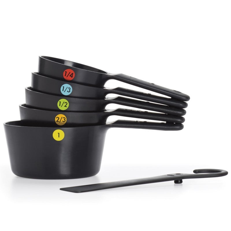 OXO Good Grips 6 Piece Measuring Cup Set, Black Plastic