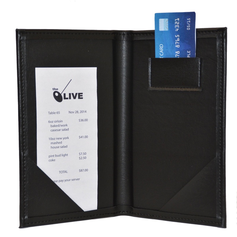 Universal Bindery Deluxe Guest Check Holder, 9" x 5", Black (12-pack)