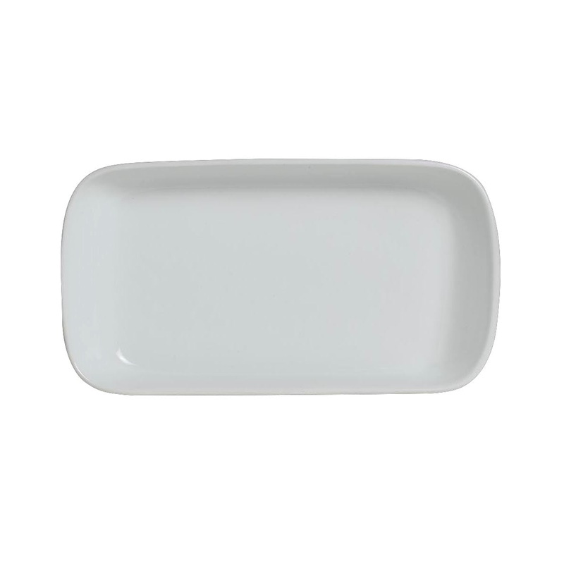 Steelite Varick Pub Rounded Rectangular Tray, 7.75" x 4.125" (12-pack)