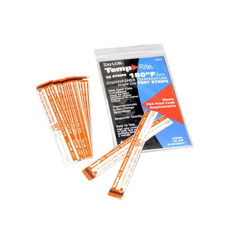Taylor TempRite Dishwasher Test Strips, 180F (25-pack)