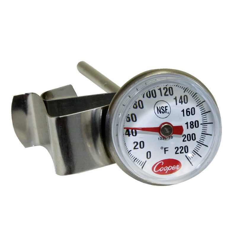 Cooper-Atkins Espresso Thermometer, 1" Dial w Clip