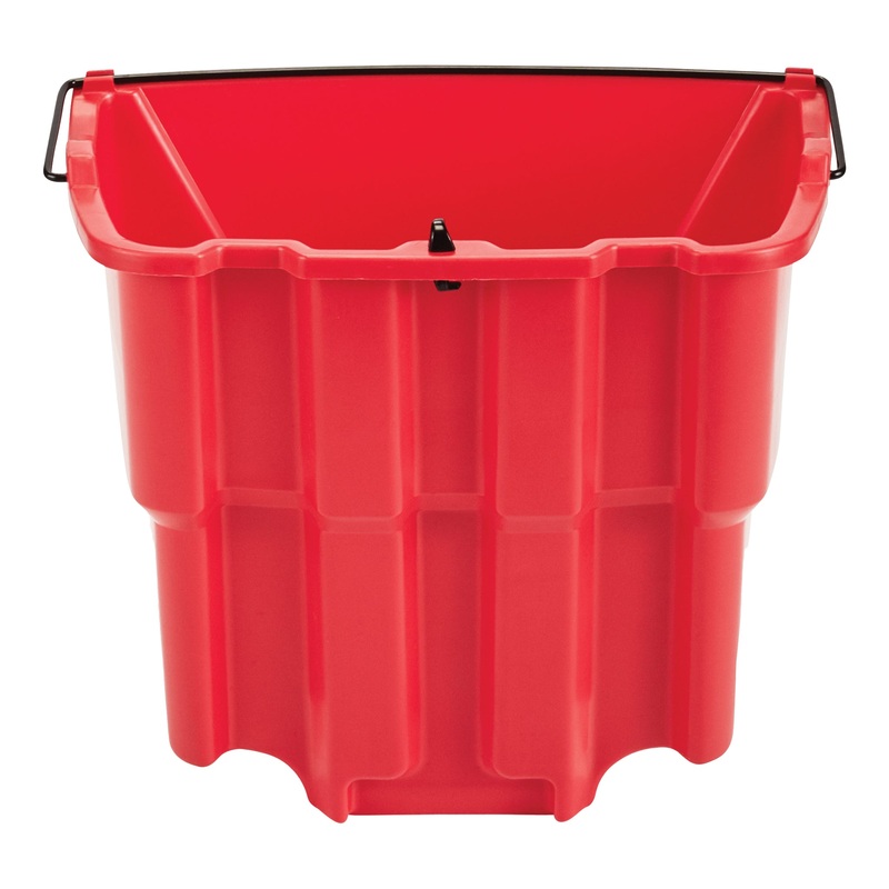 Rubbermaid WaveBrake Dirty Water Bucket, 18 Qt, Red