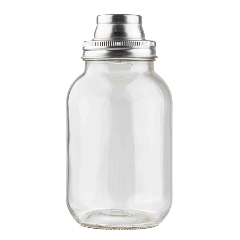 TableCraft Mason Jar Shaker, 30 oz, Glass/Stainless Steel