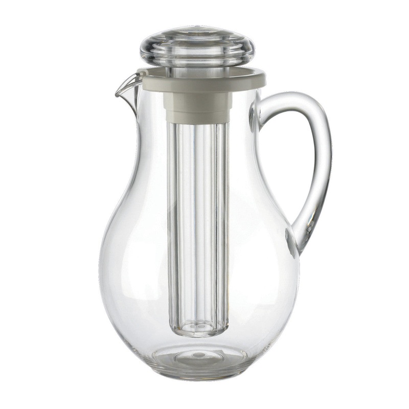 TableCraft Pitcher with Center Core, 2 Qt, Clear Plastic