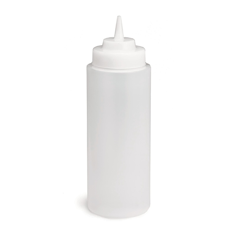 TableCraft WideMouth Squeeze Bottle, 32 oz, 2.8mm Tip Opening, Clear (12-pack)