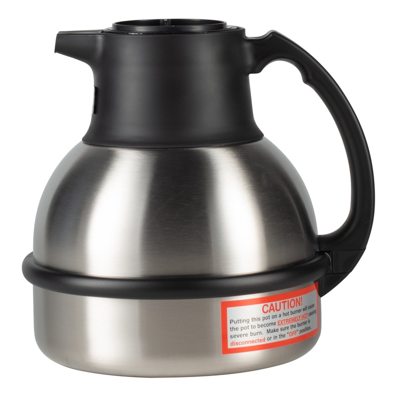 BUNN Deluxe Thermal Carafe Portable Server, 64 oz, Stainless Steel/Black