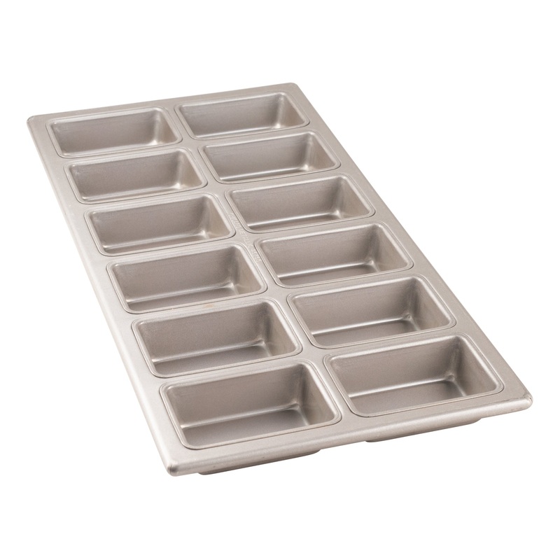 Chicago Metallic Mini Loaf Pan, 12 Loaves, Glazed Aluminized Steel
