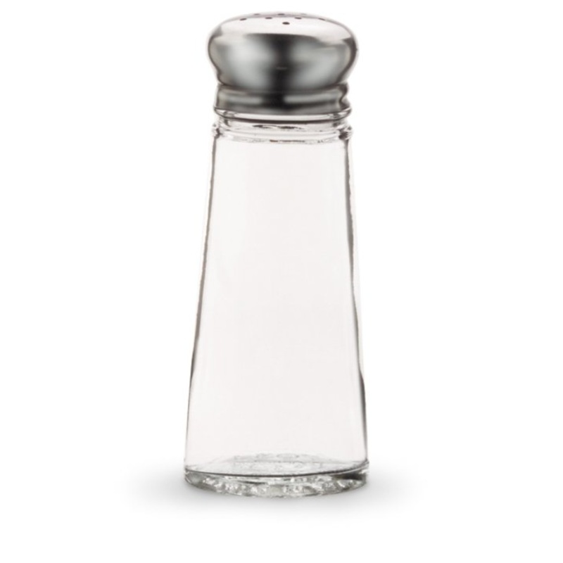 Vollrath Traex Dripcut Salt & Pepper Shaker, 3 oz, Glass/Stainless Steel (24-pack)