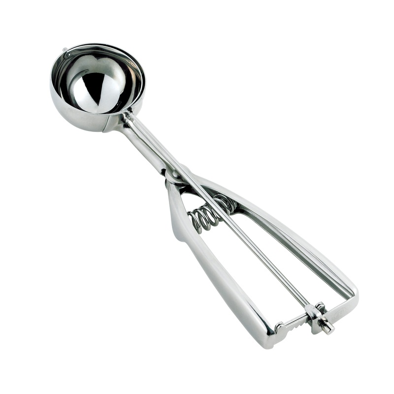 Browne Round Squeeze Disher, 0.6 oz, Stainless Steel