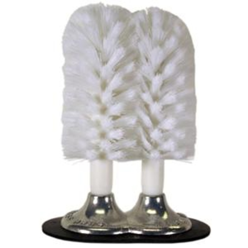 Spill-Stop Double Glass Brush with Suction Base
