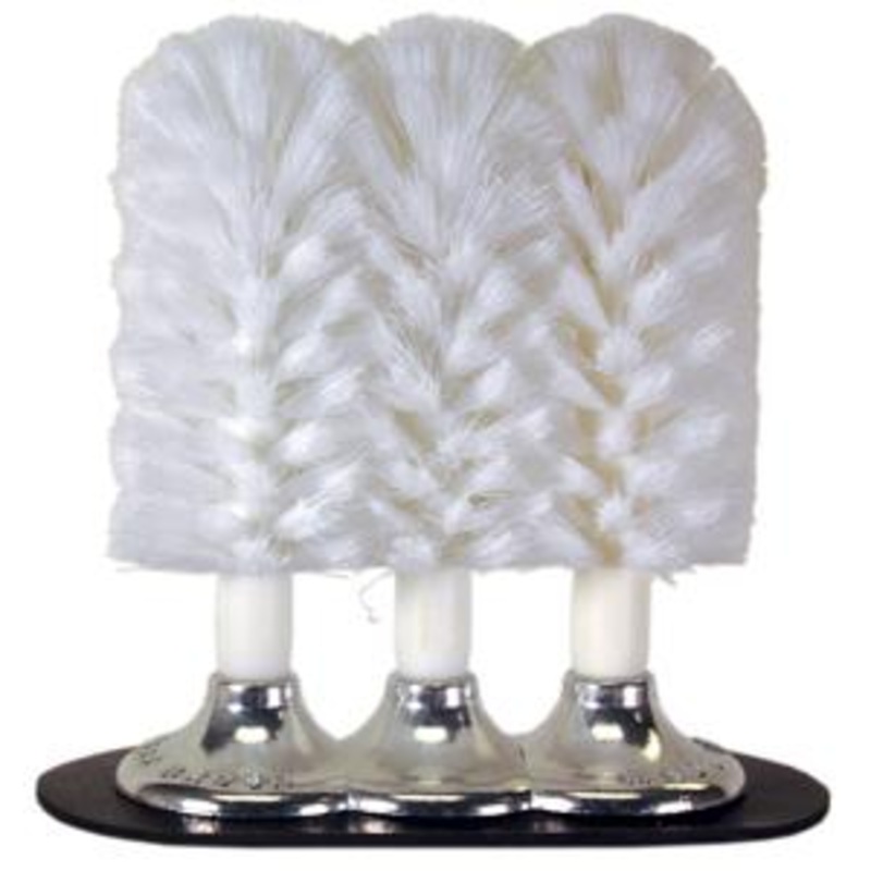 Spill-Stop Triple Glass Brush with Suction Base