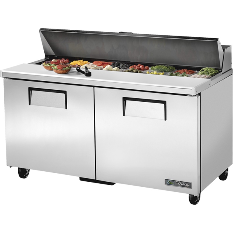True Double Door Sandwich/Salad Food Prep Table Refrigerator, 16 Pan, 60", 115/60/1