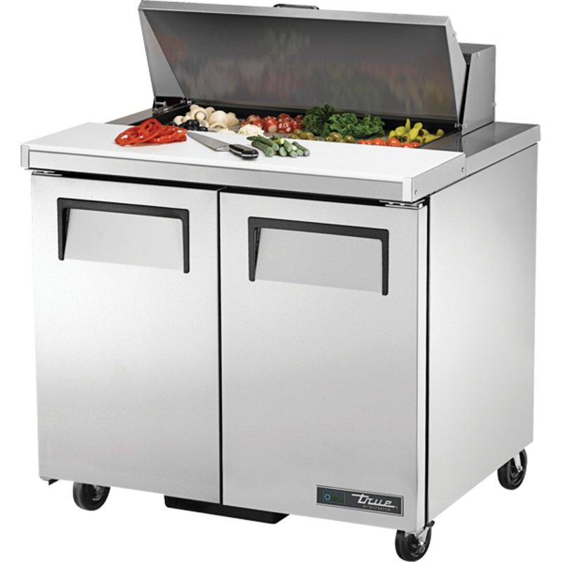 True Double Door Sandwich/Salad Food Prep Table Refrigerator, 8 Pan, 36", 115/60/1