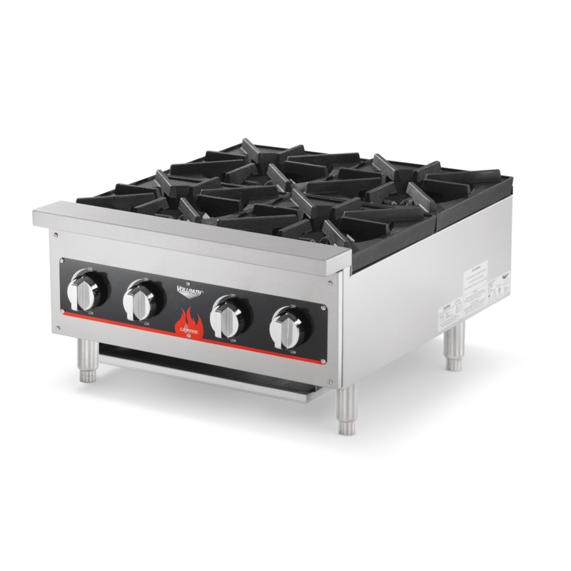 Vollrath Cayenne 24" Gas Countertop Hot Plate, 4 Burners, Natural Gas/Propane